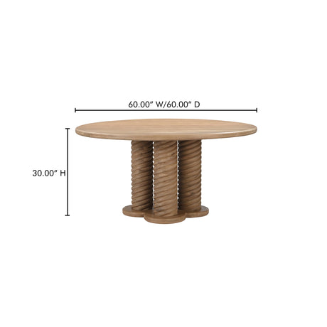 Treccia Oak Round Dining Table by MOES at Eve Furniture