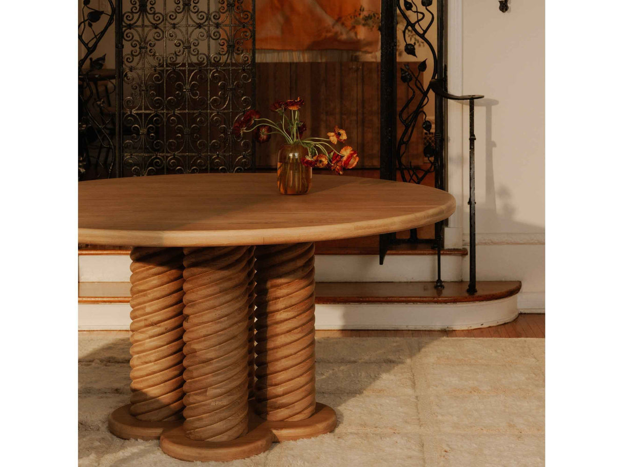 Treccia Oak Round Dining Table