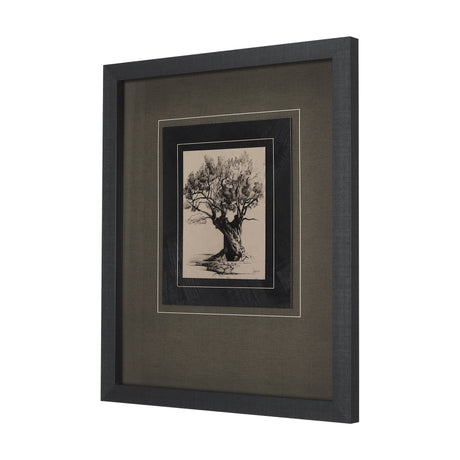 Tree Drawing I by Mercana Studio a Hand Embellished Textured Framed Art Print Matted under Glass by Mercana at Eve Furniture