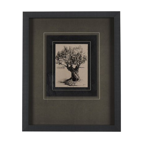 Tree Drawing I by Mercana Studio a Hand Embellished Textured Framed Art Print Matted under Glass by Mercana at Eve Furniture