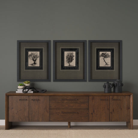 Tree Drawing II by Mercana Studio a Hand Embellished Textured Framed Art Print Matted under Glass by Mercana at Eve Furniture