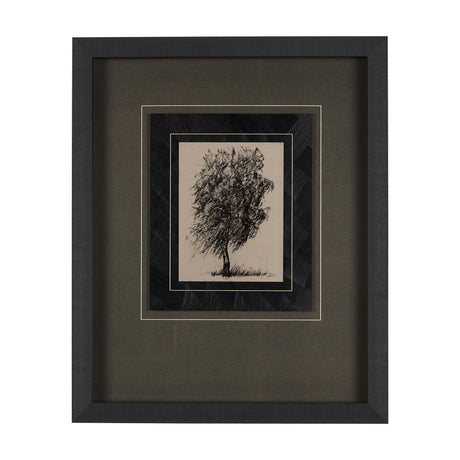 Tree Drawing II by Mercana Studio a Hand Embellished Textured Framed Art Print Matted under Glass by Mercana at Eve Furniture