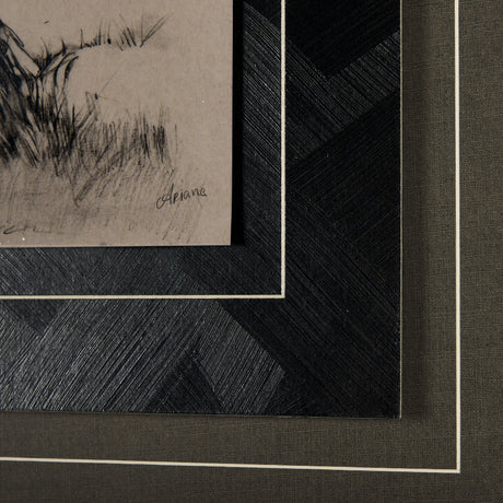 Tree Drawing III by Mercana Studio a Hand Embellished Textured Framed Art Print Matted under Glass by Mercana at Eve Furniture