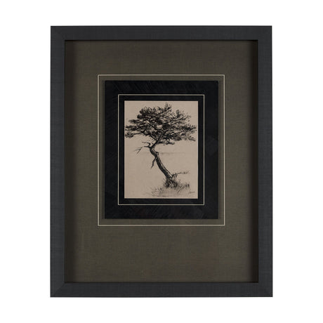 Tree Drawing III by Mercana Studio a Hand Embellished Textured Framed Art Print Matted under Glass by Mercana at Eve Furniture