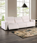 Treharris White Power Reclining Sofa & Loveseat by Furniture of America at Eve Furniture