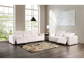 Treharris White Power Reclining Sofa & Loveseat by Furniture of America at Eve Furniture