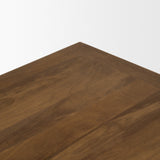 Trellyn 48" Dark Brown Wood w/ Carved Woven Base Square Coffee Table by Mercana at Eve Furniture