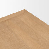 Trellyn 48" Light Brown Wood w/ Carved Woven Base Square Coffee Table by Mercana at Eve Furniture