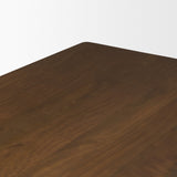 Trellyn Dark Brown Solid Wood Carved Woven Base Rectangular Dining Table by Mercana at Eve Furniture