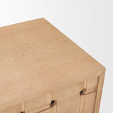 Trellyn Light Brown Solid Wood 4-Door Sideboard with Carved Woven Doors by Mercana at Eve Furniture