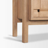 Trellyn Light Brown Solid Wood 4-Door Sideboard with Carved Woven Doors by Mercana at Eve Furniture