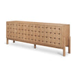 Trellyn Light Brown Solid Wood 4-Door Sideboard with Carved Woven Doors by Mercana at Eve Furniture
