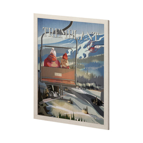 Tremblant Go Canada (L) by Mercana Studio a Hand Embellished Decograph Framed Art Print by Mercana at Eve Furniture