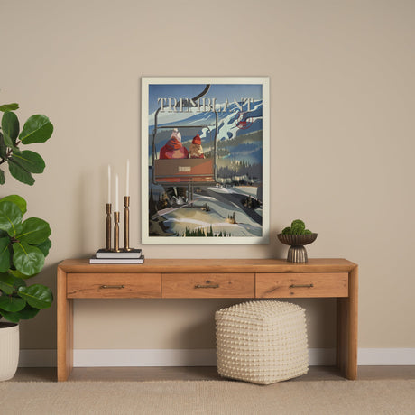 Tremblant Go Canada (L) by Mercana Studio a Hand Embellished Decograph Framed Art Print by Mercana at Eve Furniture