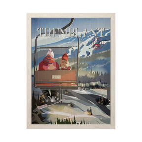 Tremblant Go Canada (L) by Mercana Studio a Hand Embellished Decograph Framed Art Print by Mercana at Eve Furniture