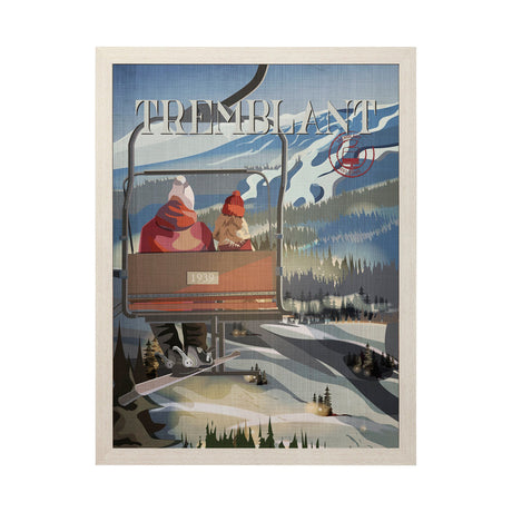 Tremblant Go Canada (L) by Mercana Studio a Hand Embellished Decograph Framed Art Print by Mercana at Eve Furniture