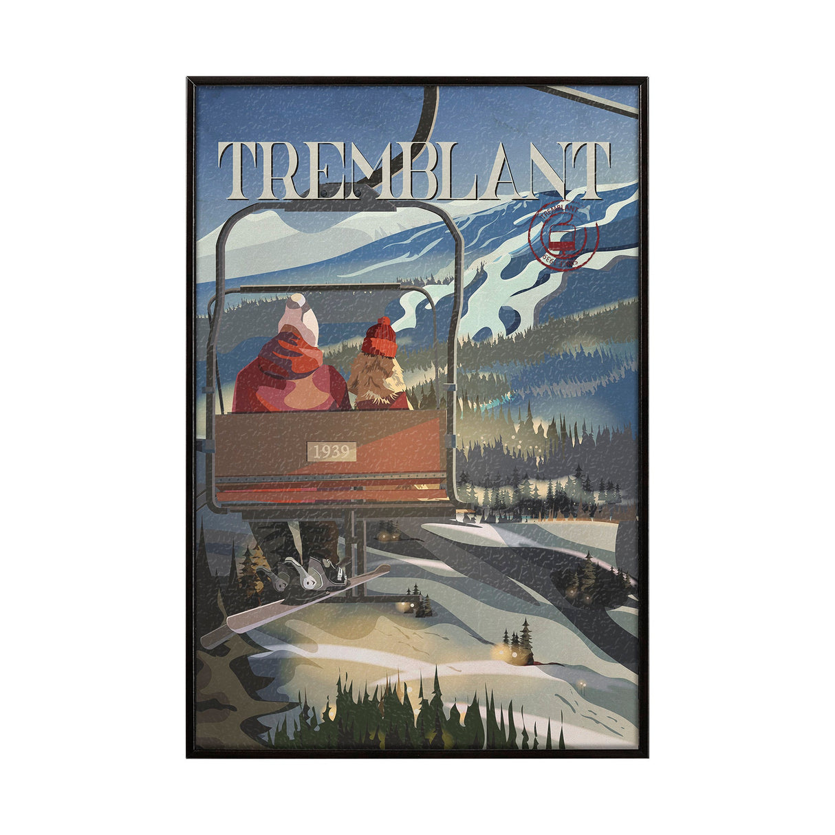 Tremblant Go Canada (SM) by Mercana Studio a Hand Embellished Decograph Framed Art Print by Mercana at Eve Furniture