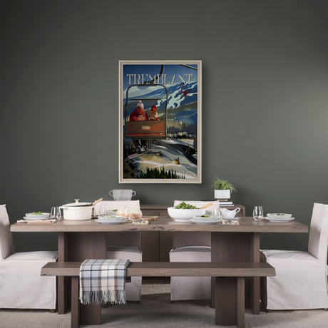 Tremblant Go Canada (XL) by Mercana Studio a Hand Embellished Decograph Framed Art Print under Glass by Mercana at Eve Furniture