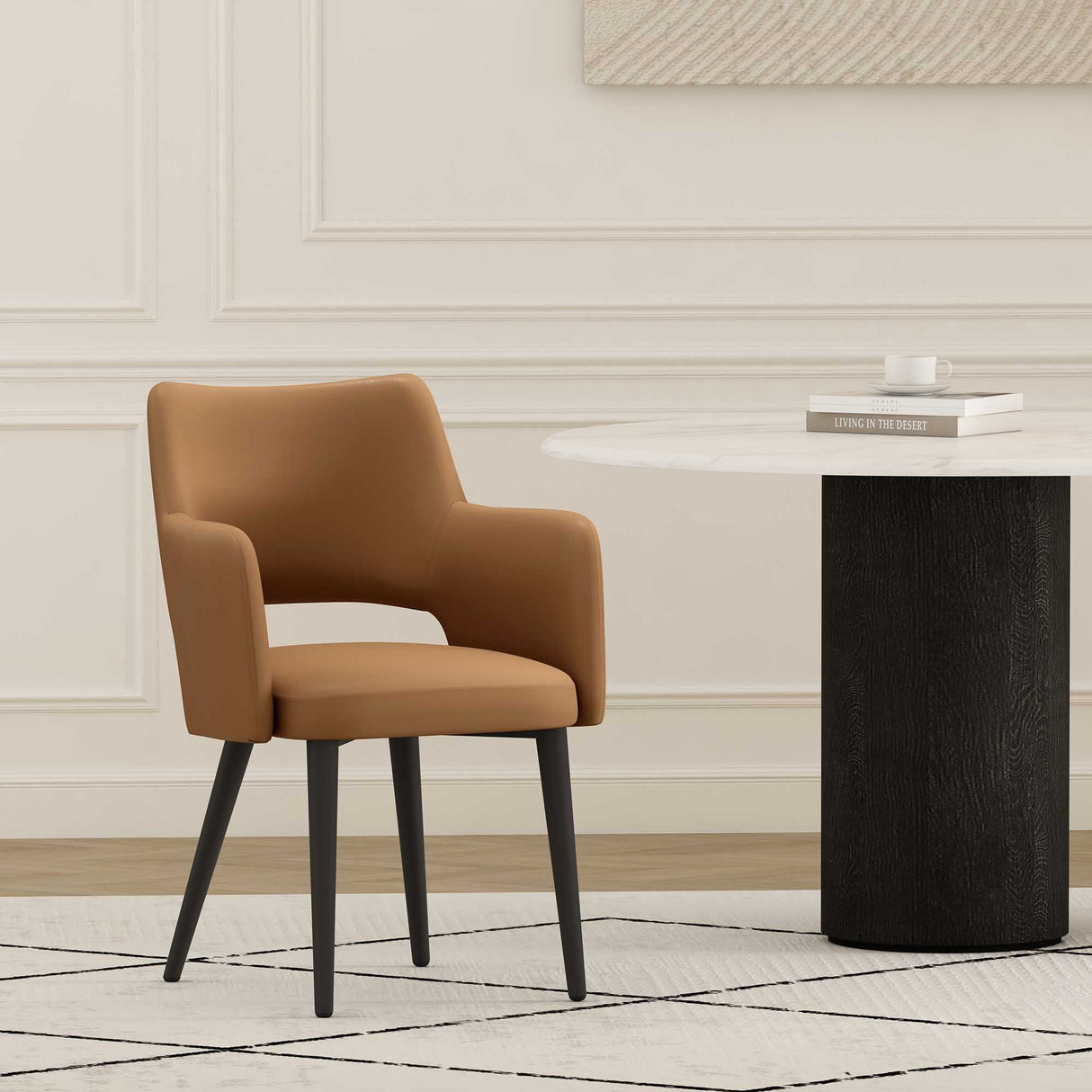Tremont Dining Arm Chair in Saddle by Manhattan Comfort at Eve Furniture