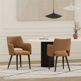 Tremont Dining Arm Chair in Saddle (set of 2) by Manhattan Comfort at Eve Furniture