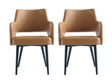 Tremont Dining Arm Chair in Saddle (set of 2) by Manhattan Comfort at Eve Furniture