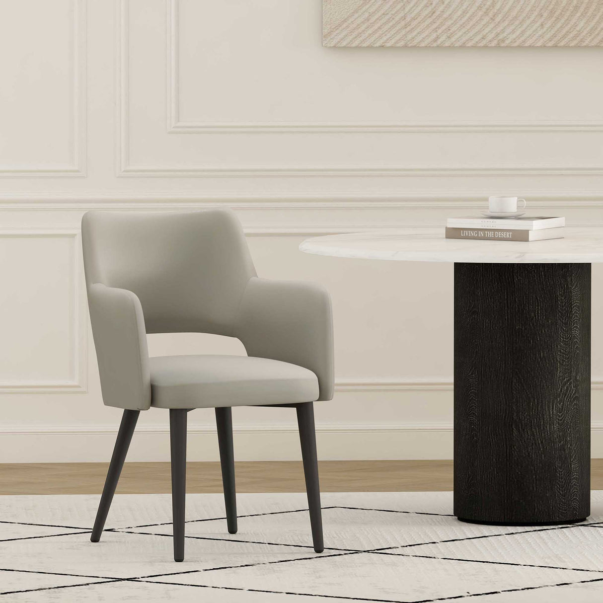 Tremont Dining Arm Chair in Stone by Manhattan Comfort at Eve Furniture