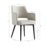 Tremont Dining Arm Chair in Stone by Manhattan Comfort at Eve Furniture