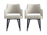 Tremont Dining Arm Chair in Stone (set of 2) by Manhattan Comfort at Eve Furniture