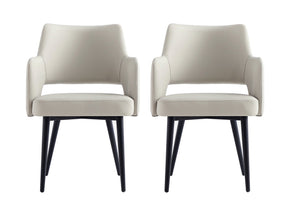 Tremont Dining Arm Chair in Stone (set of 2) by Manhattan Comfort at Eve Furniture