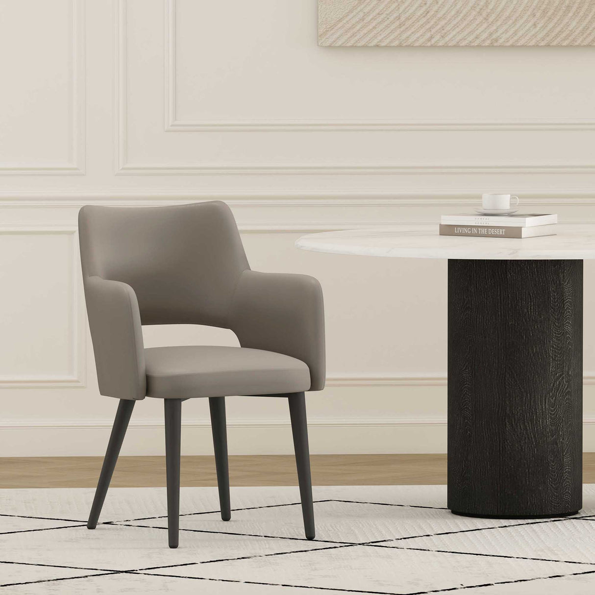 Tremont Dining Arm Chair in Taupe by Manhattan Comfort at Eve Furniture