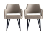 Tremont Dining Arm Chair in Taupe (set of 2) by Manhattan Comfort at Eve Furniture