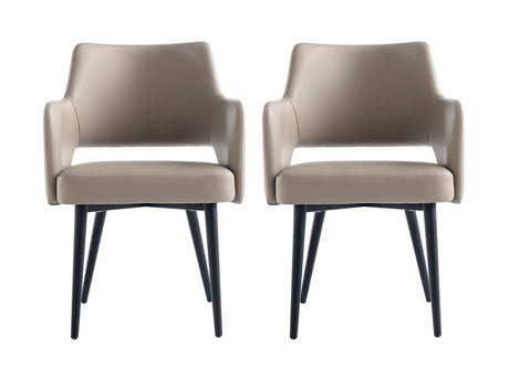 Tremont Dining Arm Chair in Taupe (set of 2) by Manhattan Comfort at Eve Furniture