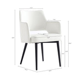 Tremont Dining Arm Chair in White by Manhattan Comfort at Eve Furniture