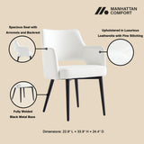 Tremont Dining Arm Chair in White by Manhattan Comfort at Eve Furniture