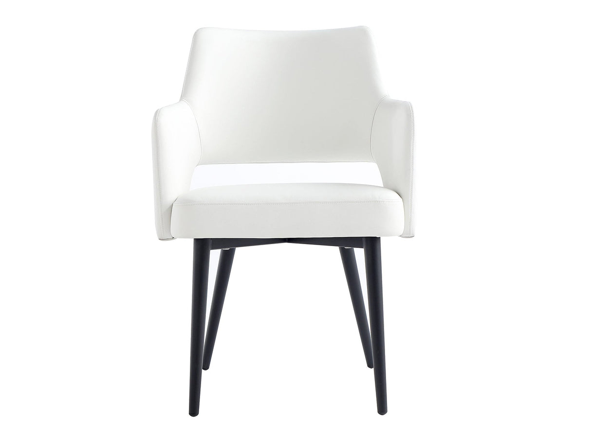 Tremont Dining Arm Chair in White by Manhattan Comfort at Eve Furniture
