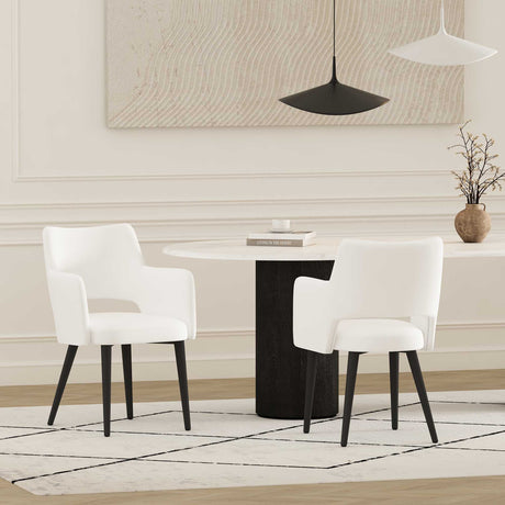 Tremont Dining Arm Chair in White (set of 2) by Manhattan Comfort at Eve Furniture