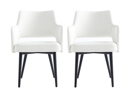 Tremont Dining Arm Chair in White (set of 2) by Manhattan Comfort at Eve Furniture