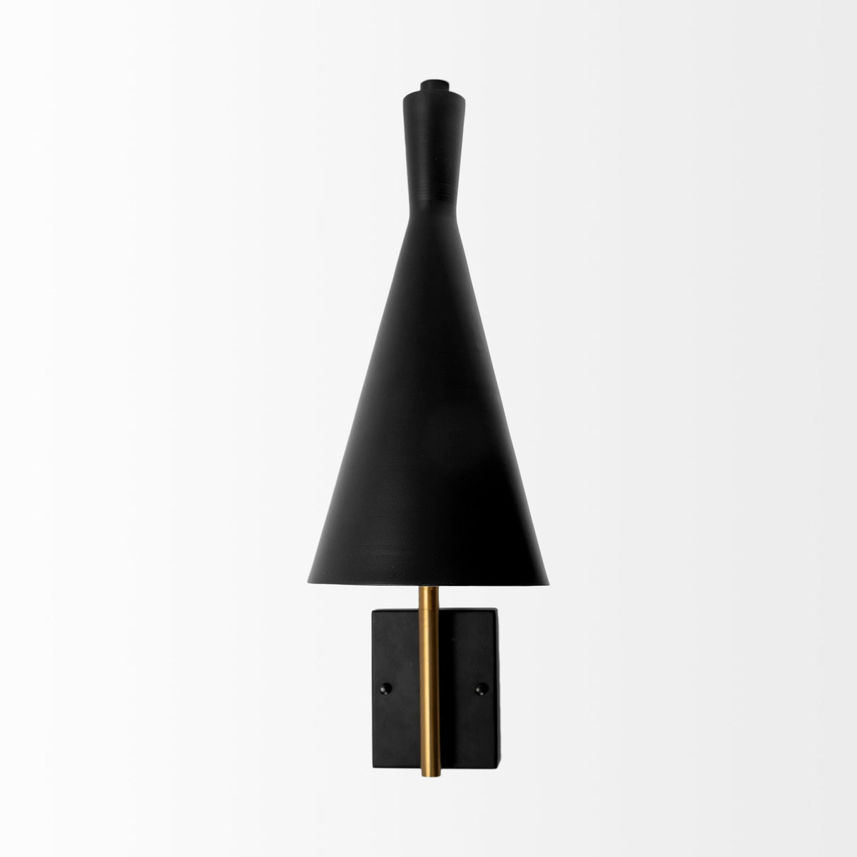 Tremont I Black/Gold Metal Conical Shade Wall Sconce by Mercana at Eve Furniture
