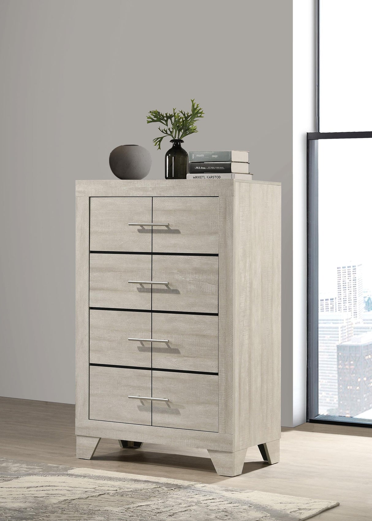 Trenton Rustic Cream 4-drawer Bedroom Chest of Drawers by Coaster at Eve Furniture