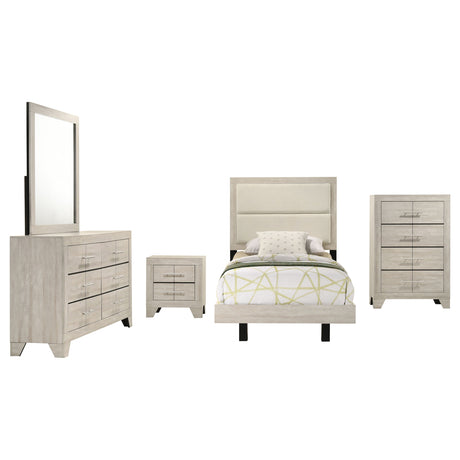 Trenton Rustic Cream 5-Piece Twin Bedroom Set by Coaster at Eve Furniture