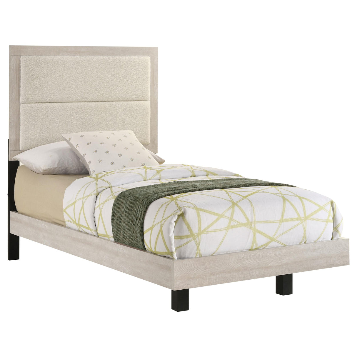 Trenton Rustic Cream 54-inch Wood Twin Panel Bed by Coaster at Eve Furniture