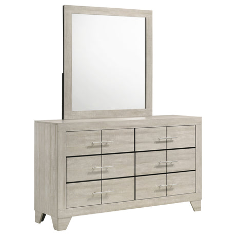 Trenton Rustic Cream 6-drawer Bedroom Dresser With Mirror by Coaster at Eve Furniture