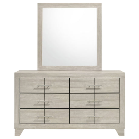 Trenton Rustic Cream 6-drawer Bedroom Dresser With Mirror by Coaster at Eve Furniture
