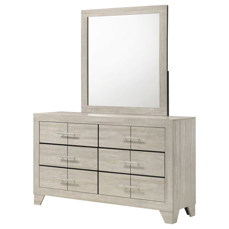 Trenton Rustic Cream 6-drawer Bedroom Dresser With Mirror by Coaster at Eve Furniture