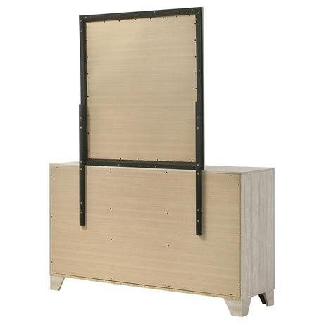 Trenton Rustic Cream 6-drawer Bedroom Dresser With Mirror by Coaster at Eve Furniture