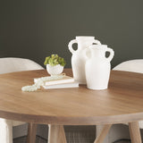 Trenza Large White Ceramic Vase w/ Twisted Handles by Mercana at Eve Furniture