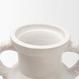 Trenza Large White Ceramic Vase w/ Twisted Handles by Mercana at Eve Furniture