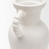 Trenza Large White Ceramic Vase w/ Twisted Handles by Mercana at Eve Furniture