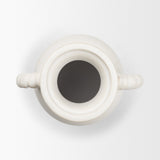 Trenza Large White Ceramic Vase w/ Twisted Handles by Mercana at Eve Furniture