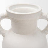 Trenza Large White Ceramic Vase w/ Twisted Handles by Mercana at Eve Furniture